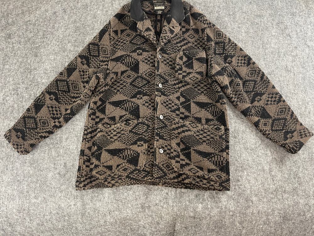 ROBERT COMSTOCK Sweater Mens Medium Cardigan Brown Wool Heavyweight M205